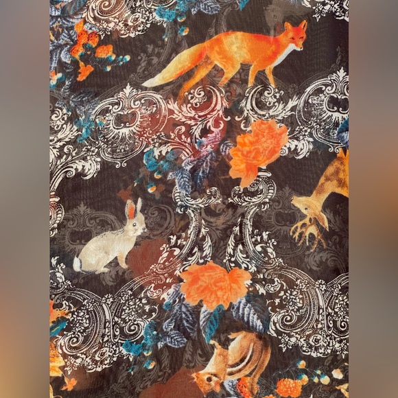 Bongo XL sheer woodland animals fox deer rabbit squirrel chipmunk twee quirky - Picture 9 of 11